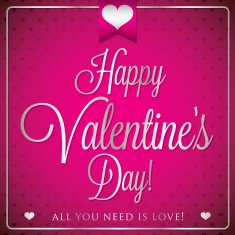 Elegant typographic Valentine's Day card in vector format N7