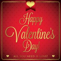 Elegant typographic Valentine's Day card in vector format N8