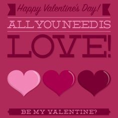 Retro typographic heart card in vector format