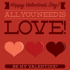 Retro typographic heart card in vector format N2