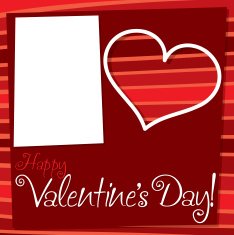 Cut out retro Valentine's Day card in vector format