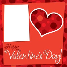 Cut out retro Valentine's Day card in vector format N2