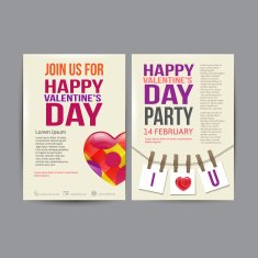 Happy Valentines Day Party Poster Design Template N13
