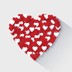 Valentines day heart flat design concept N2