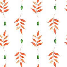 vector watercolor leaves seamless pattern N2