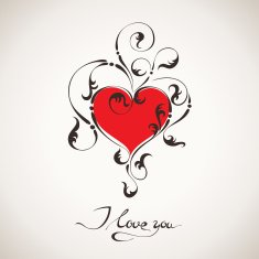 Happy Valentine's Day vector card with hand written text
