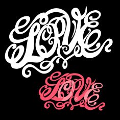 Symbol of love and Valentines day lettering N4