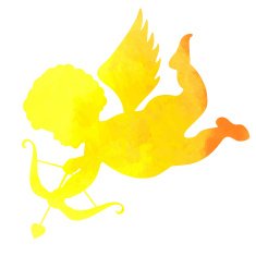 watercolor silhouette of an angel watercolor painting on white background N10