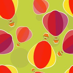 Hot air balloons seamless pattern N2