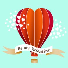 Valentine's day air balloon vector illustration