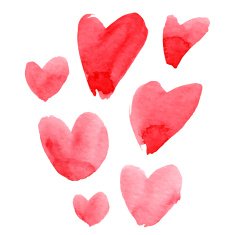 Watercolor heart set N2