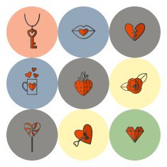 Happy Valentines Day Icons N535