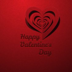 Red Heart Decorative With Shadow Valentine's day