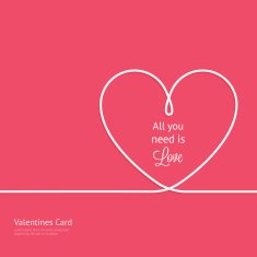 Valentines card with line heart N2