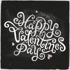 Happy Valentine's Day hand lettering