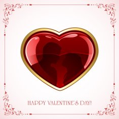 Valentines heart with couple