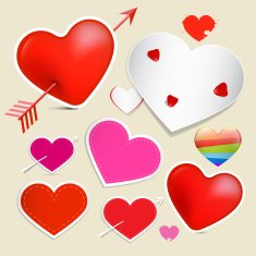 vector hearts set N4