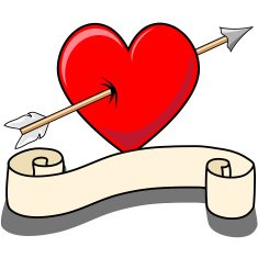 Heart and Arrow with Scroll