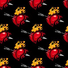 Seamless pattern with hearts and arrows N3