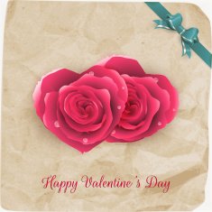 Card with red roses and vintage paper EPS 10