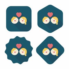 Valentine's day couple flat icon with long shadow eps10 N50