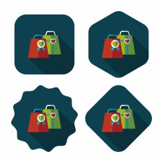 Valentine's Day present flat icon with long shadow eps10 N76