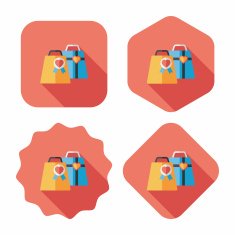 Valentine's Day present flat icon with long shadow eps10 N77