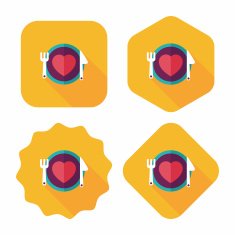 Valentine's Day flat icon with long shadow eps10 N9
