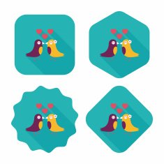 Valentine's Day lover bird flat icon with long shadow eps10 N74