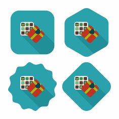 Valentine's Day chocolate flat icon with long shadow eps10 N41