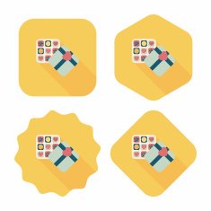 Valentine's Day chocolate flat icon with long shadow eps10 N43