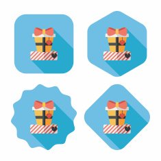 Valentine's Day present flat icon with long shadow eps10 N81