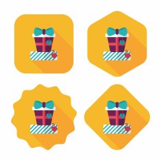 Valentine's Day present flat icon with long shadow eps10 N82