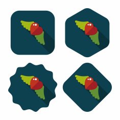 Valentine's Day love heart flat icon with long shadow eps10 N41