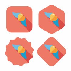 Valentine's Day love heart flat icon with long shadow eps10 N42