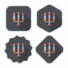 Valentine's Day candle flat icon with long shadow eps10 N55