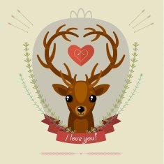 Greeting card with deer