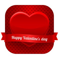 Modern vector heart with ribbon