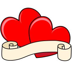 Two Hearts with Scroll