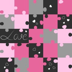 Saint Valentin pattern from puzzles Jigsaw puzzle game