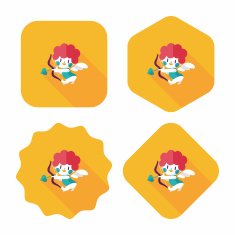 Valentine's Day cupid flat icon with long shadow eps10 N18