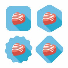 Valentine's Day chocolate flat icon with long shadow eps10 N44