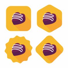 Valentine's Day chocolate flat icon with long shadow eps10 N45