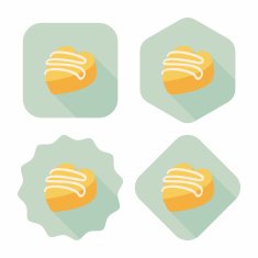 Valentine's Day chocolate flat icon with long shadow eps10 N46