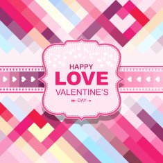Valentine's day cards with ornaments Vector design and Abstract