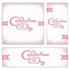 Retro banners and flyers for Valentine's day