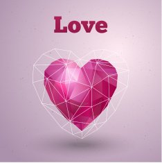 Happy Valentines Day card Polygonal heart Vector N2