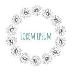 Round flower ornament Camomile drawing Vector