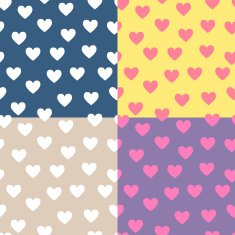 Seamless heart pattern set of 4 Great for your Valentine'