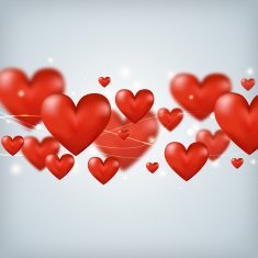 Flying red hearts Happy Valentine's Day great for your